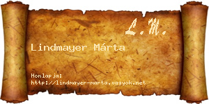 Lindmayer Márta névjegykártya