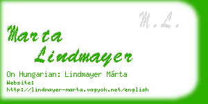 marta lindmayer business card