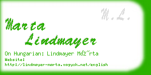 marta lindmayer business card